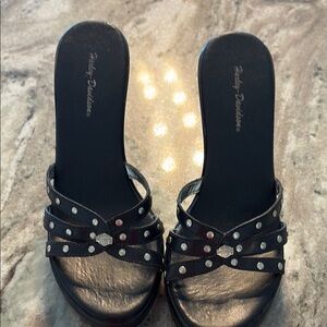 Harley-Davidson Black Studded Sandals